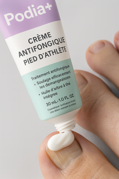 Crème Antifongique Pied d’Athlète – Podia+ | Traitement Mycose, Démangeaisons & Irritations (30 mL)